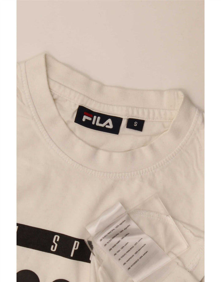 Męski T-shirt z grafiką Fila, mały, biały, bawełniany