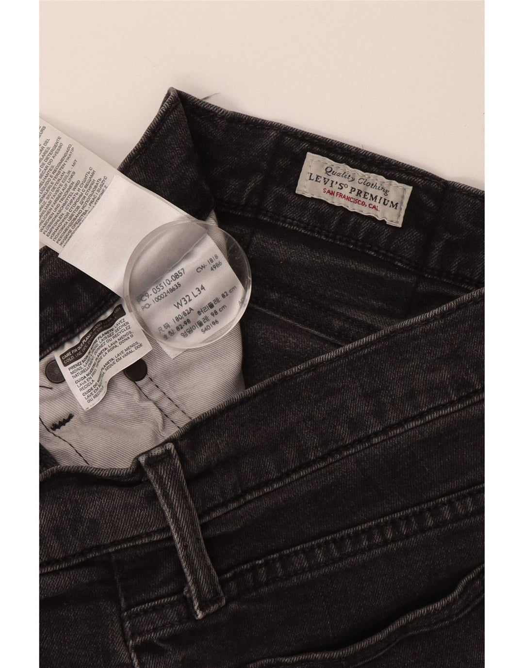 Męskie jeansy LEVI'S W32 L34 Szara bawełna