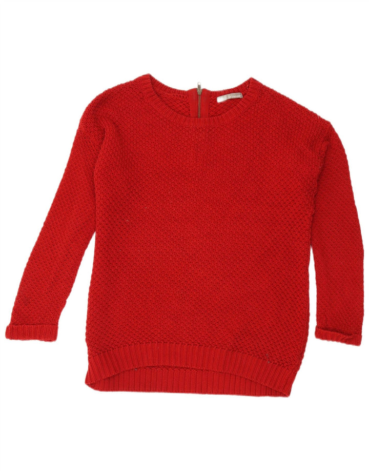 Marks & Spencer Damski sweter oversize z dekoltem w łódkę, UK 10, mały, czerwony
