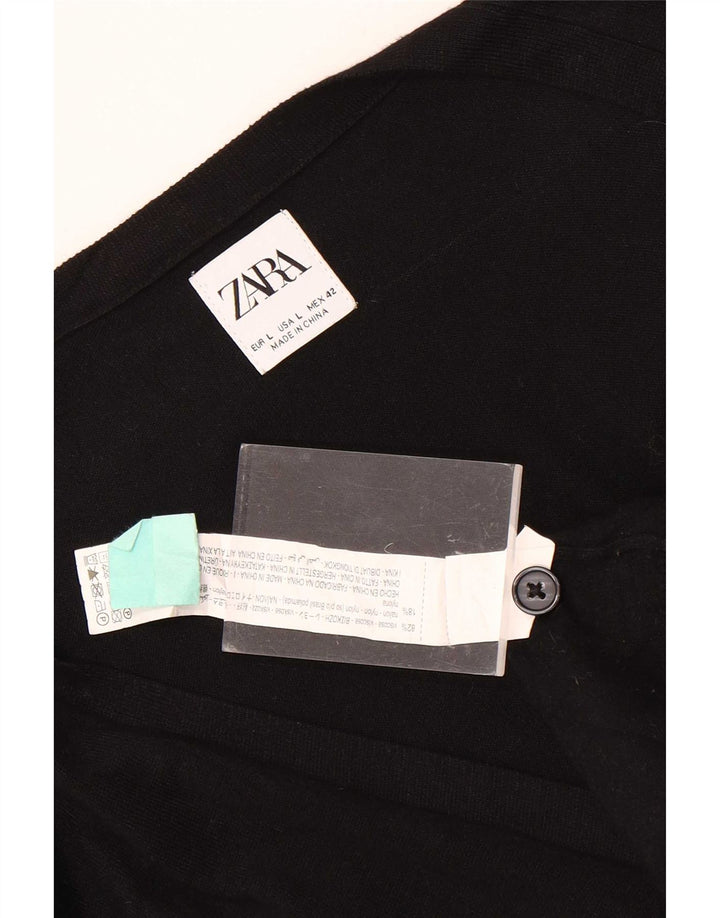 Sweter damski Zara Cardigan UK 14 Large, czarna wiskoza