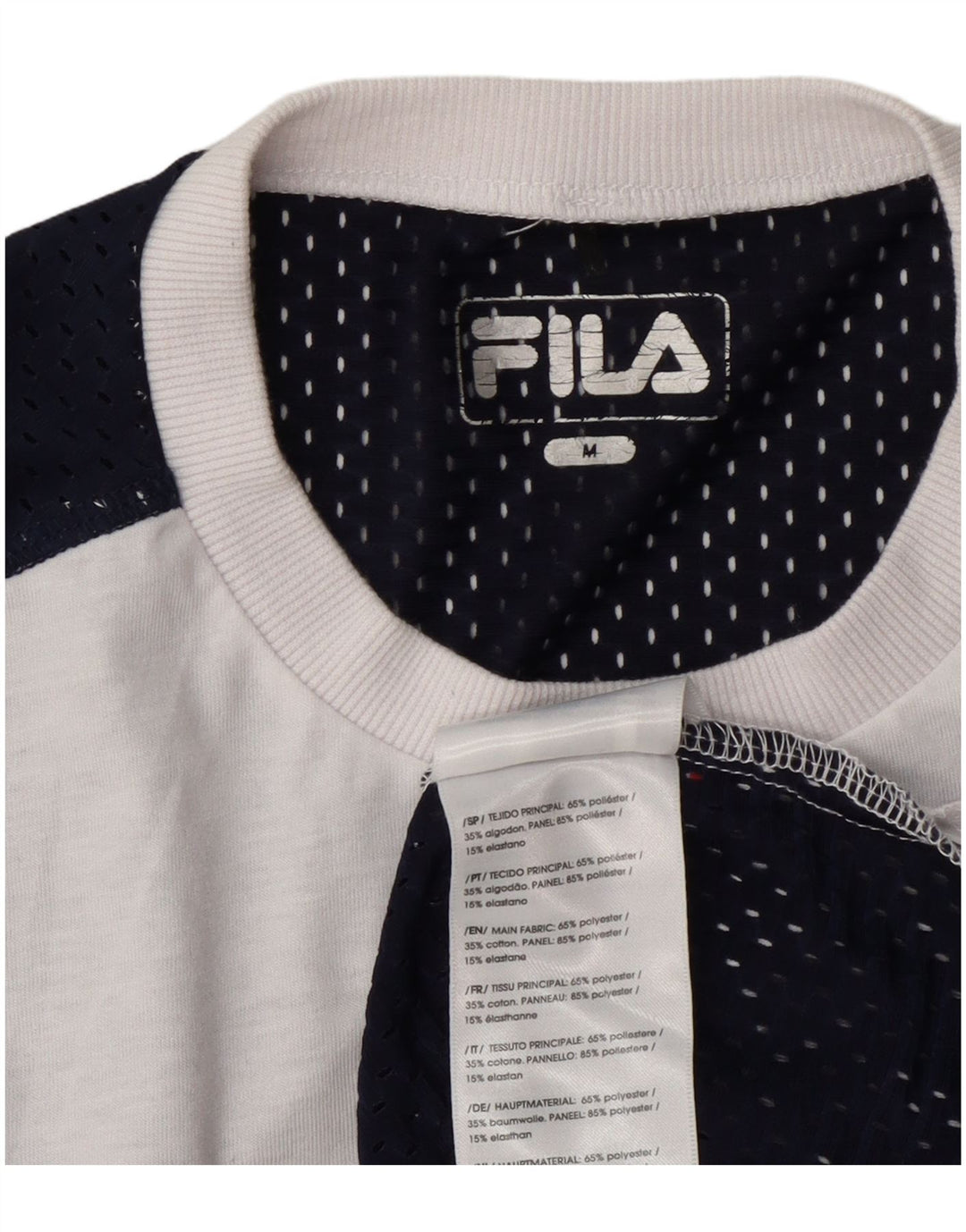 Damska koszulka z grafiką Fila Top UK 14, poliester w kolorze średniej bieli