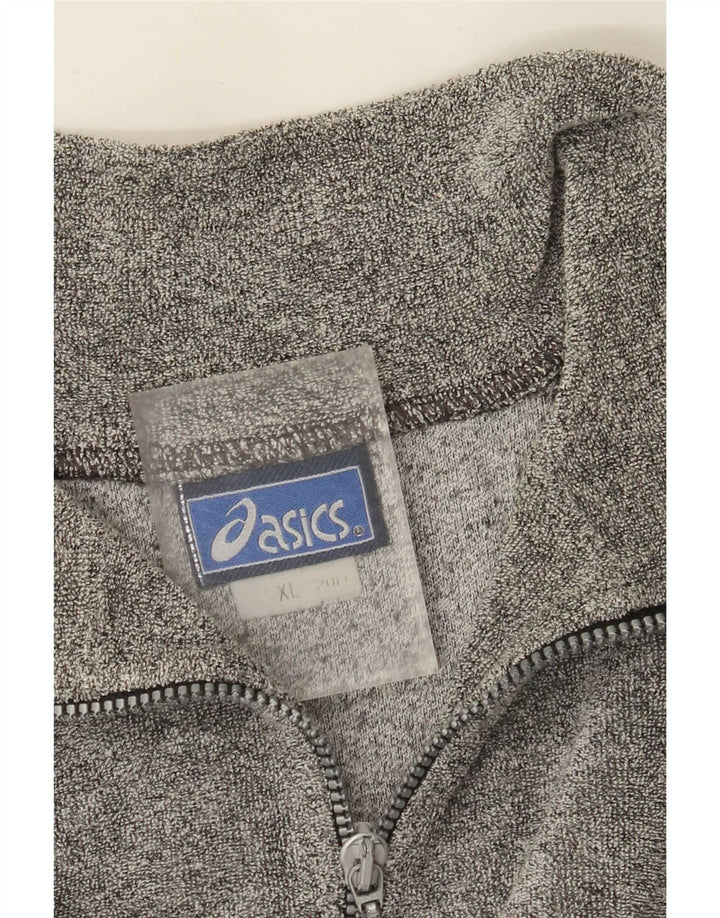 Męska koszulka Asics z graficznym zamkiem i dekoltem, z długim rękawem, XL, w kolorze szarym