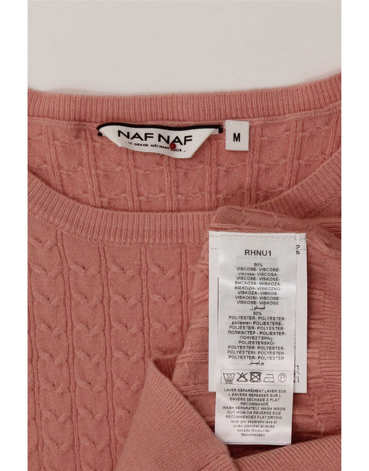 Damski sweter Naf z dekoltem w łódkę UK 12 Średni różowy wiskoza