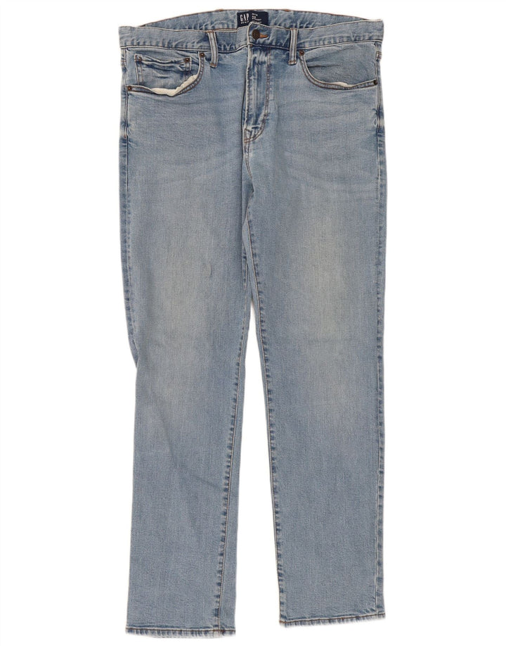 Męskie jeansy Gap Slim Straight W36 L32 Niebieskie bawełniane