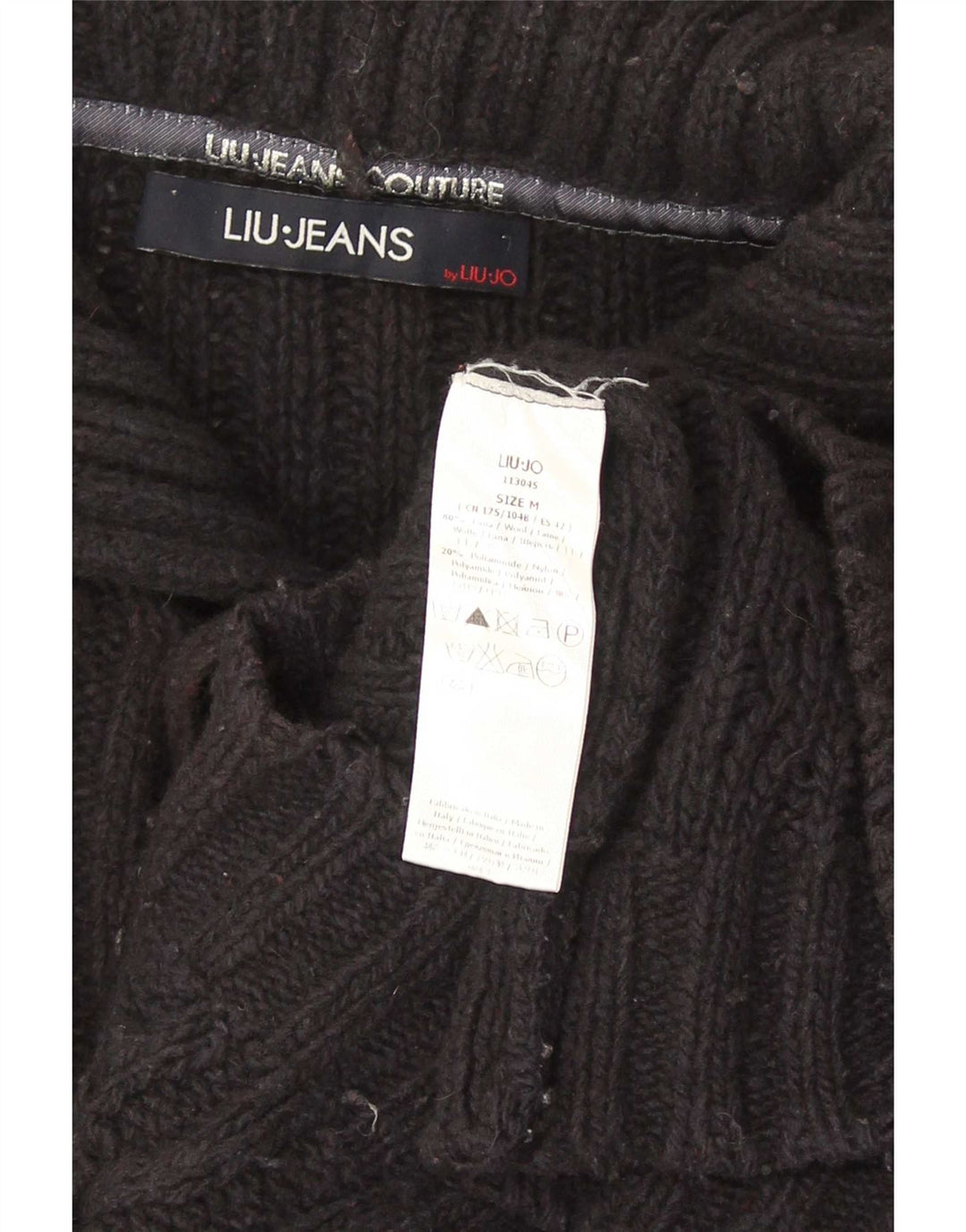 Męski sweter zapinany na guziki Liu Jo, średni granatowy wełniany
