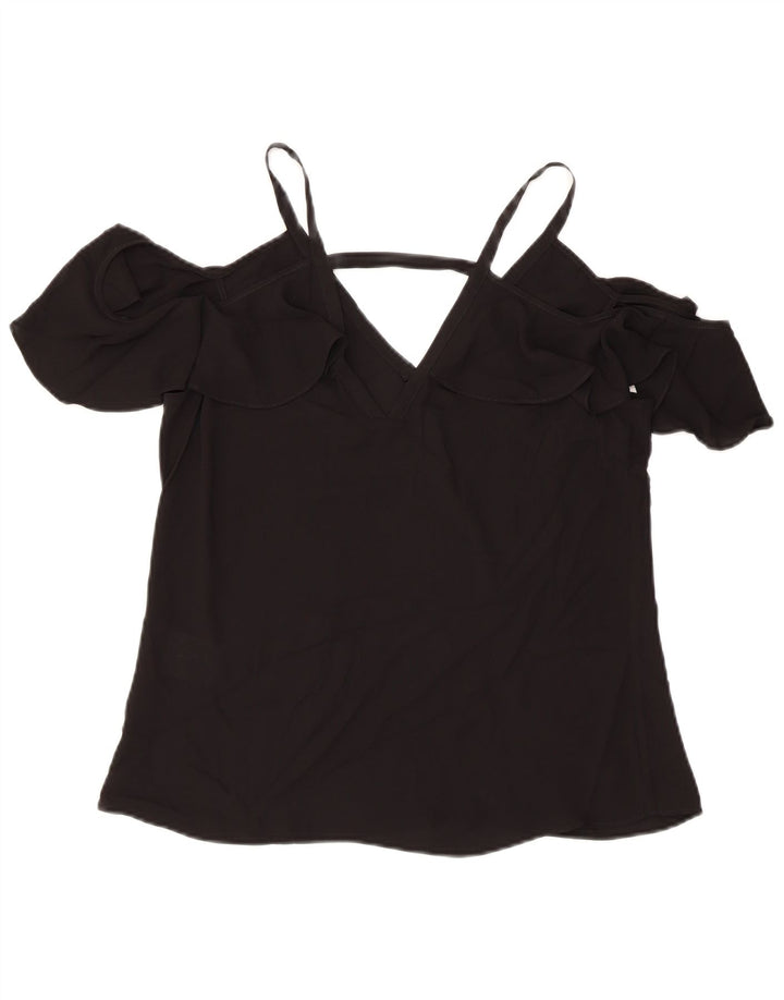Damski top z odkrytymi ramionami BCBGMAXAZRIA UK 2 2XS, czarny poliester