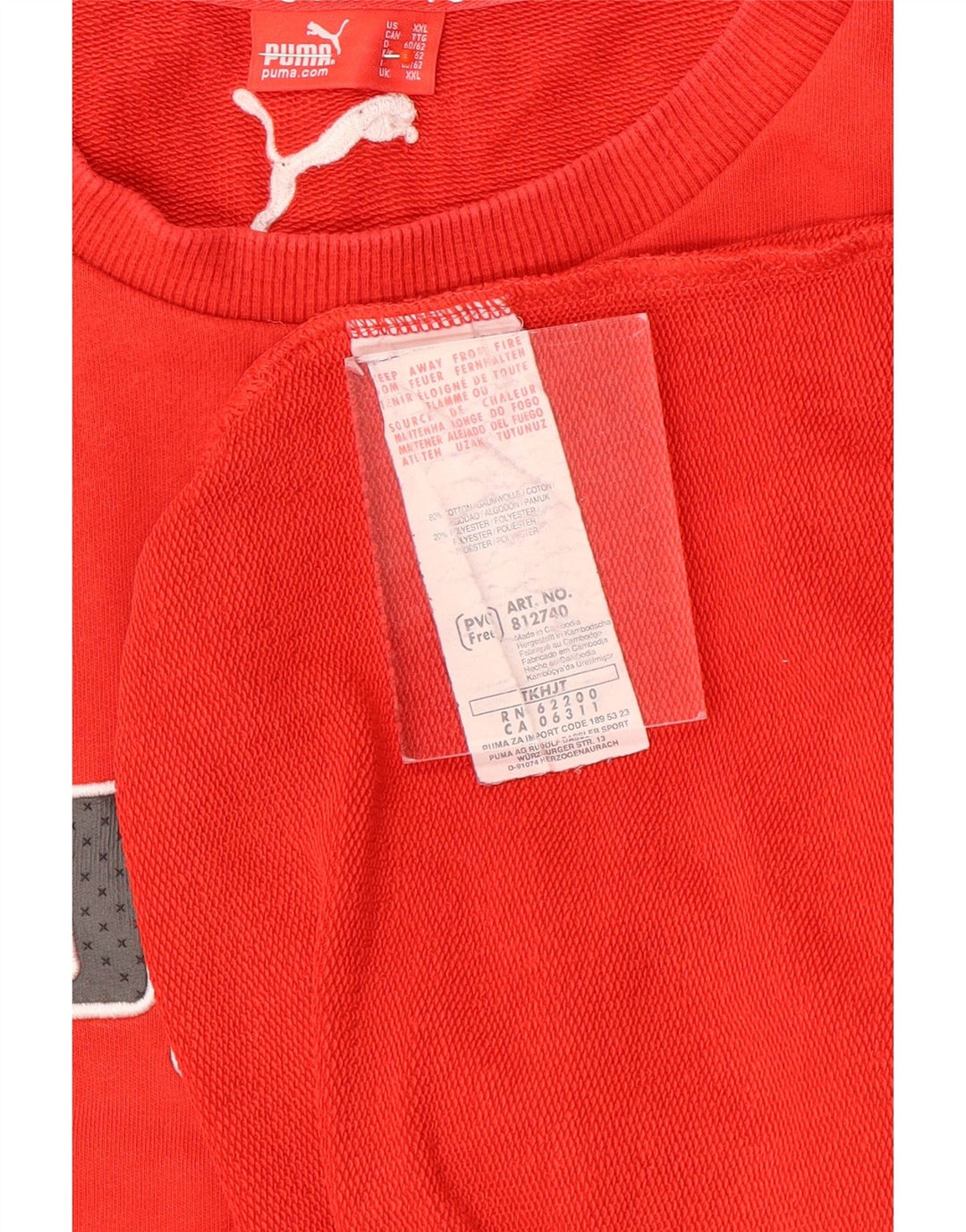 Męska bluza z grafiką Puma, sweter 2XL, czerwona bawełna