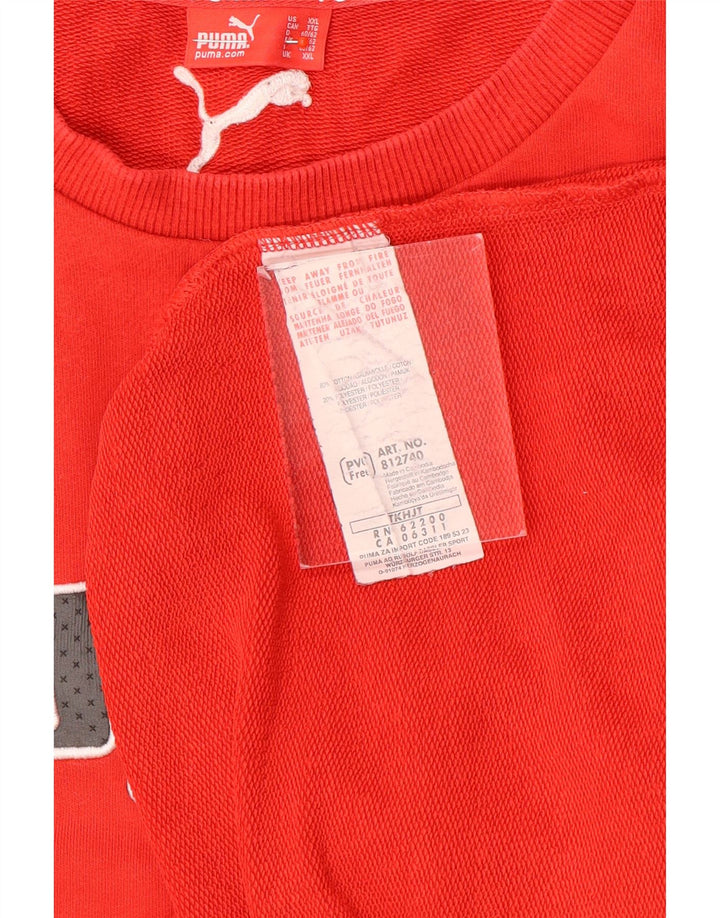 Męska bluza z grafiką Puma, sweter 2XL, czerwona bawełna