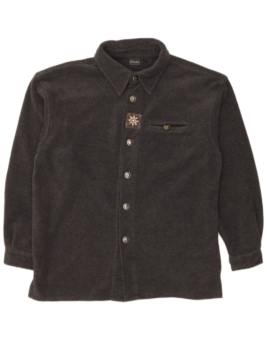 Męska koszula wierzchnia DANILO z polaru UK 40, duża, szary poliester