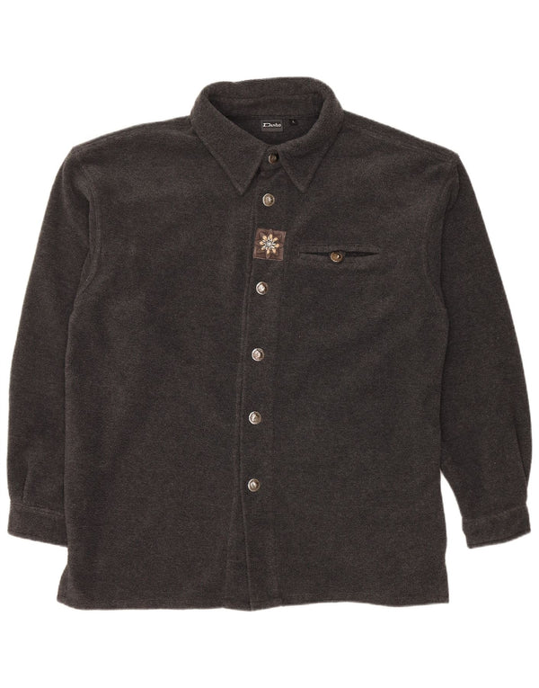 Męska koszula wierzchnia DANILO z polaru UK 40, duża, szary poliester