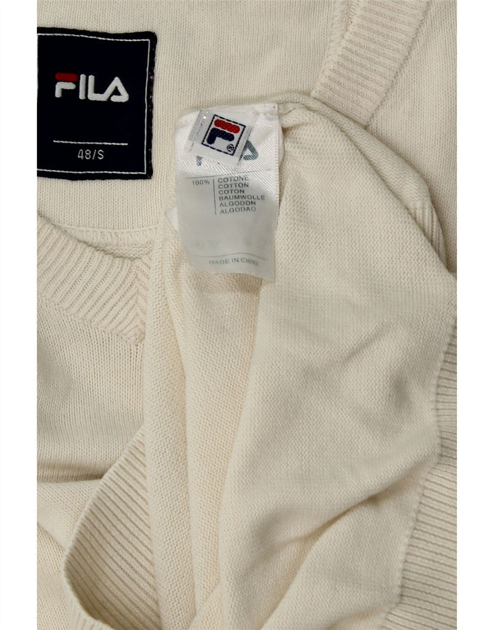FILA Mens Vest Tank Top Small Beige Cotton Vintage Fila and Second-Hand Fila from Messina Hembry 
