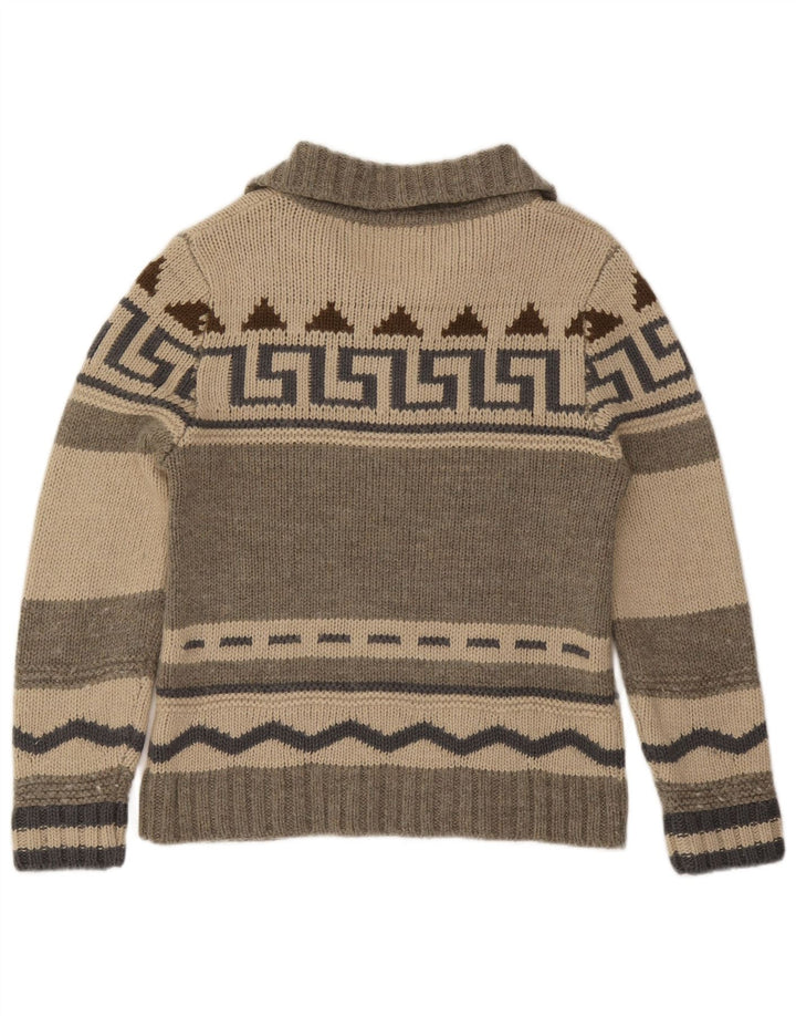 Vintage męski sweter zapinany na guziki IT 50 średnio szary Fair Isle