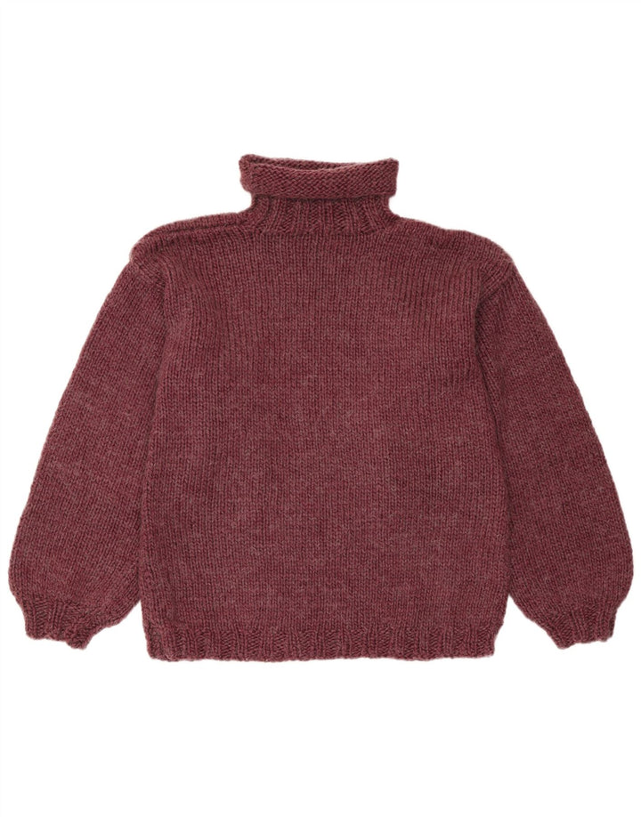 Sweter damski w stylu vintage z wywijanym dekoltem UK 14, średni burgund