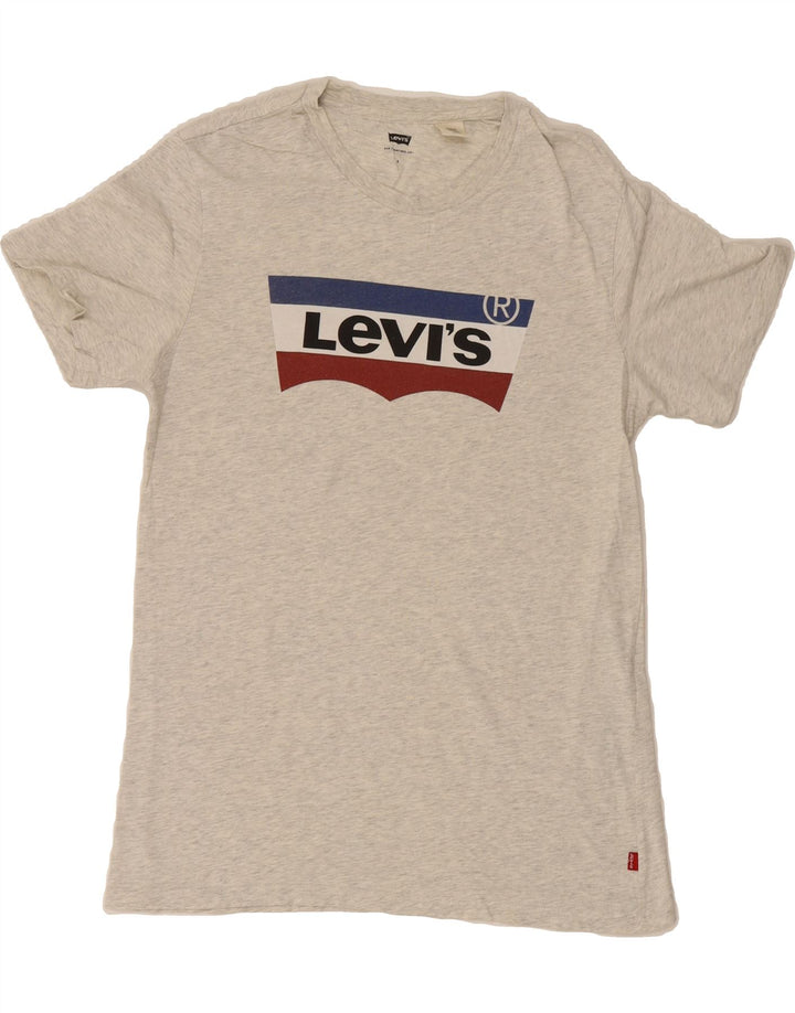 LEVI'S Mens Graphic T-Shirt Top Small Grey Flecked Cotton Vintage Levi's and Second-Hand Levi's from Messina Hembry 