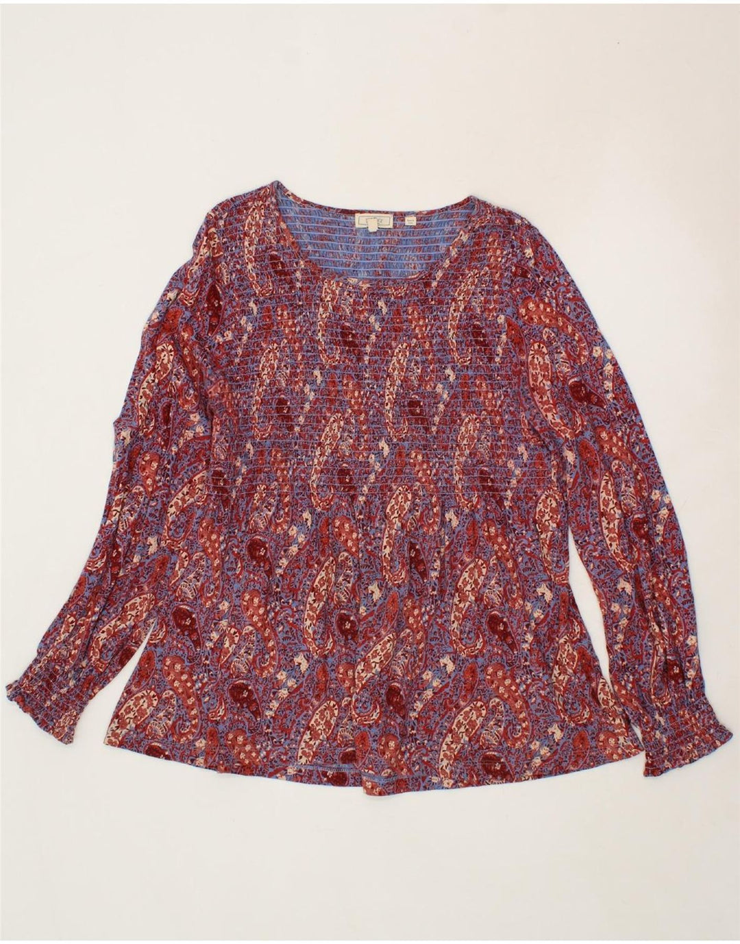 FAT FACE Womens Blouse Top UK 12 Medium  Maroon Paisley Cotton Vintage Fat Face and Second-Hand Fat Face from Messina Hembry 