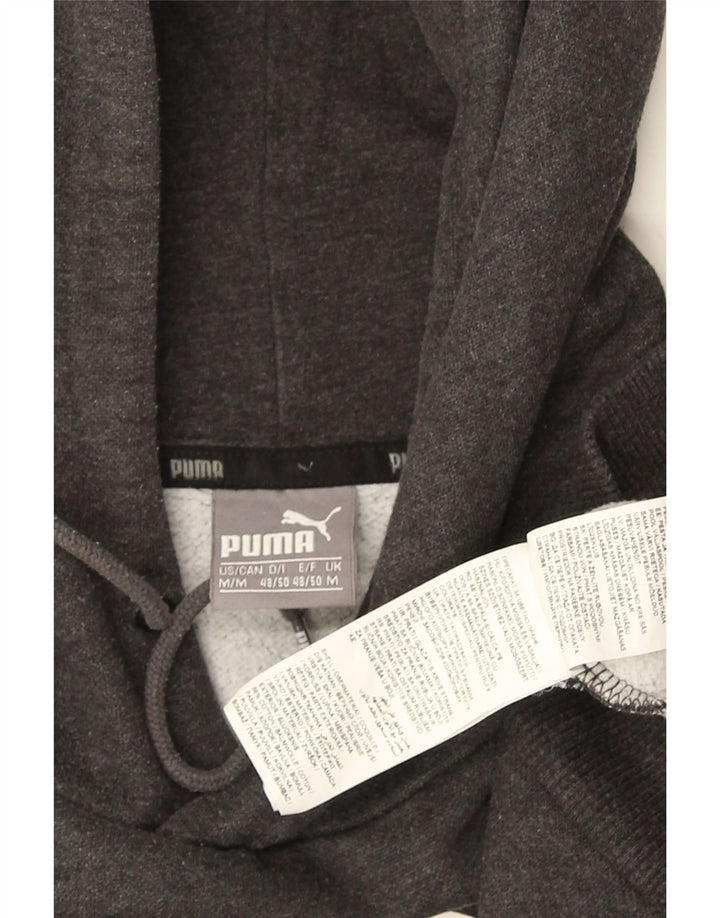 Męski sweter z kapturem i grafiką PUMA, średnioszary, bawełniany