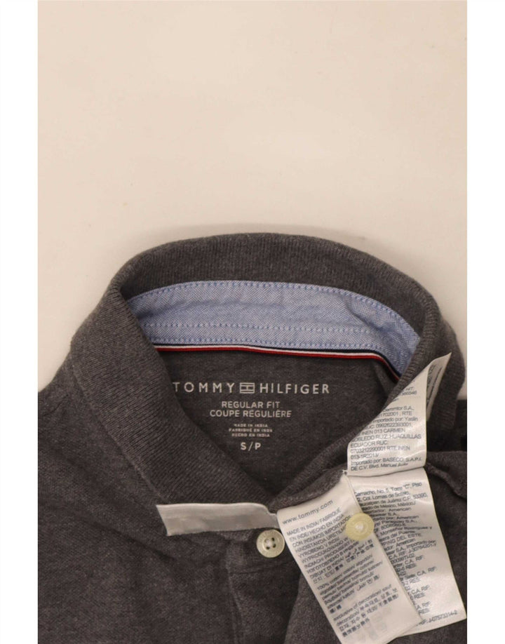 Męska koszulka polo Tommy Hilfiger o regularnym kroju, mała, szara, bawełniana