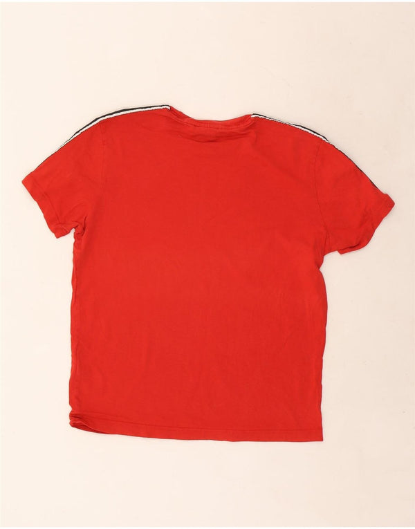 Męski T-shirt Champion z grafiką, mały, czerwony, bawełniany z blokami kolorów