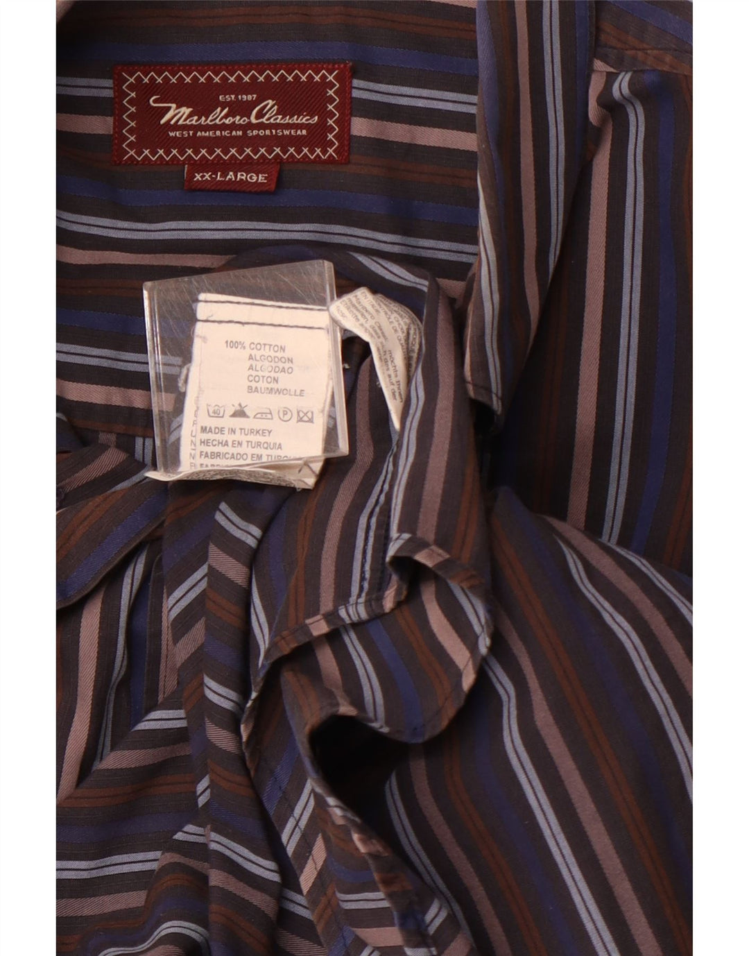 MARLBORO CLASSICS Koszula męska 2XL, bawełniana w kolorowe paski