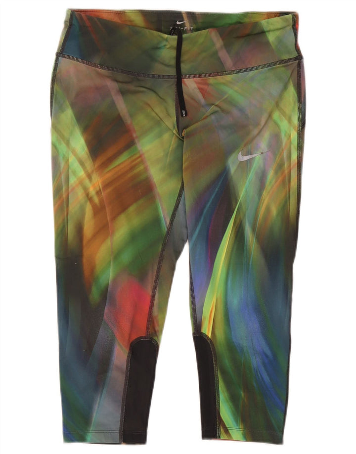 Damskie legginsy Nike Dri Fit Capri UK 14 Średni wielokolorowy krawat