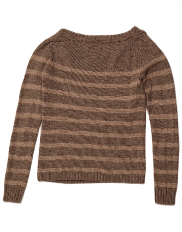 Damski sweter z dekoltem w łódkę FAT FACE UK 12 w średnie szare paski