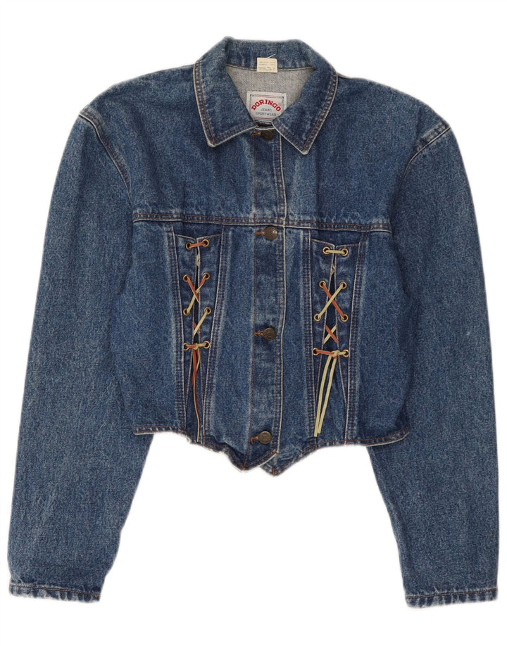 Damska kurtka dżinsowa Doringo Crop UK 10 Small Blue Cotton
