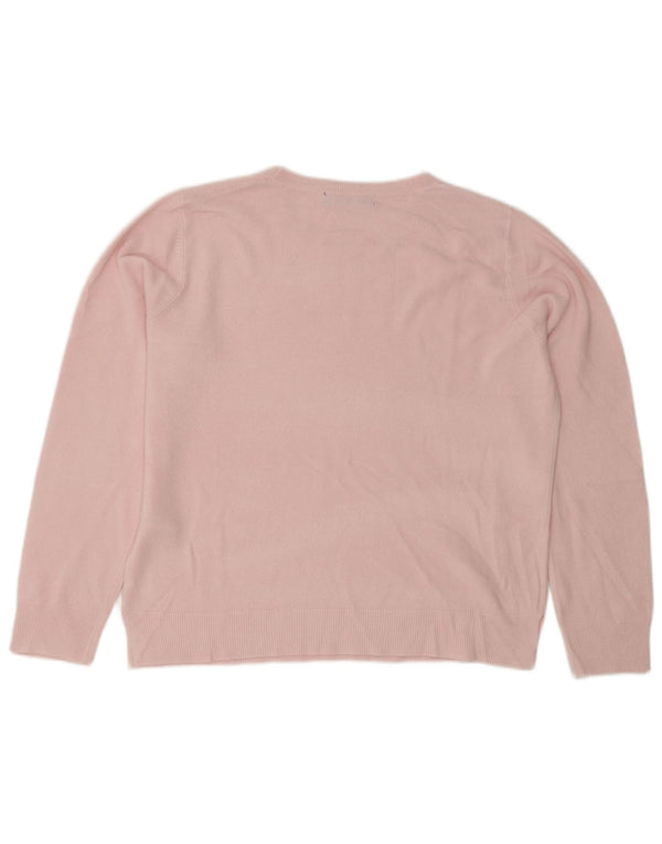 Marks & Spencer Damski sweter z okrągłym dekoltem UK 16, duży, różowy, akrylowy