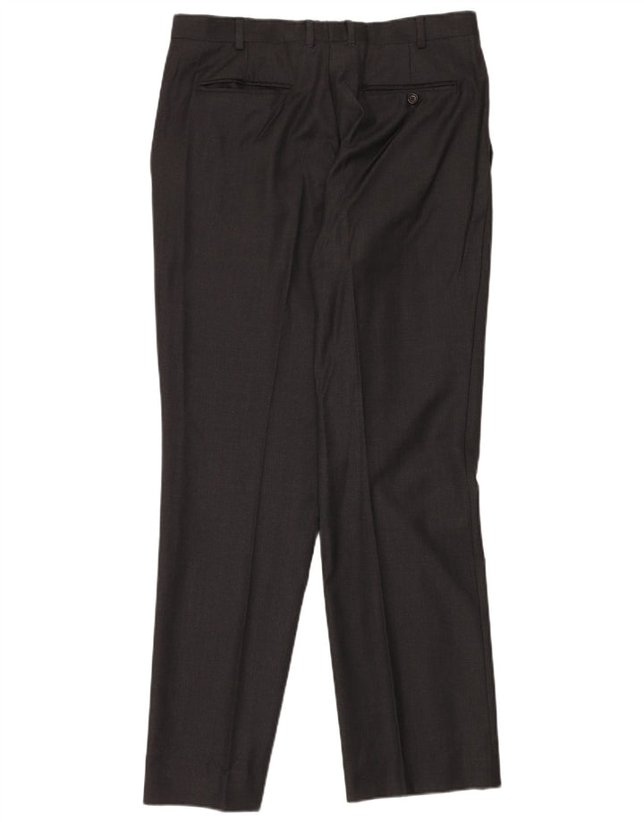 AQUASCUTUM Męski 2-częściowy garnitur zapinany na 2 guziki UK 40 Large W34 L32 Szara wełna