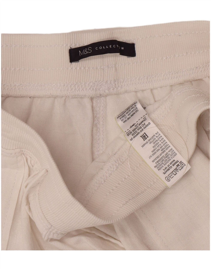 Marks & Spencer Damskie spodenki Chino UK 12 Medium W30 Białe lniane