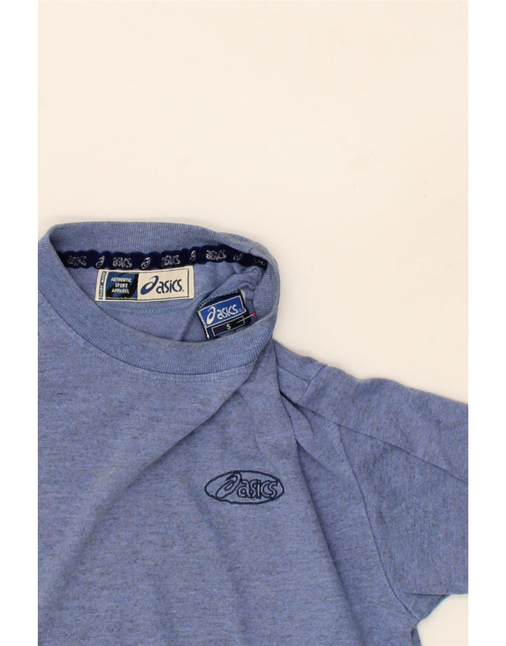 ASICS Mens T-Shirt Top Small Blue Flecked Vintage Asics and Second-Hand Asics from Messina Hembry 