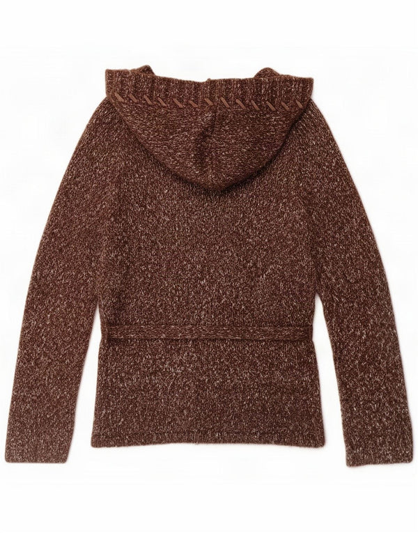 Damski sweter rozpinany z kapturem Marlboro Classics UK 14 Duży brązowy nakrapiany
