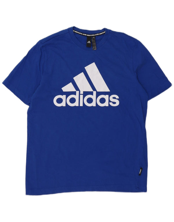 Męska koszulka graficzna Adidas Top Medium Blue Cotton