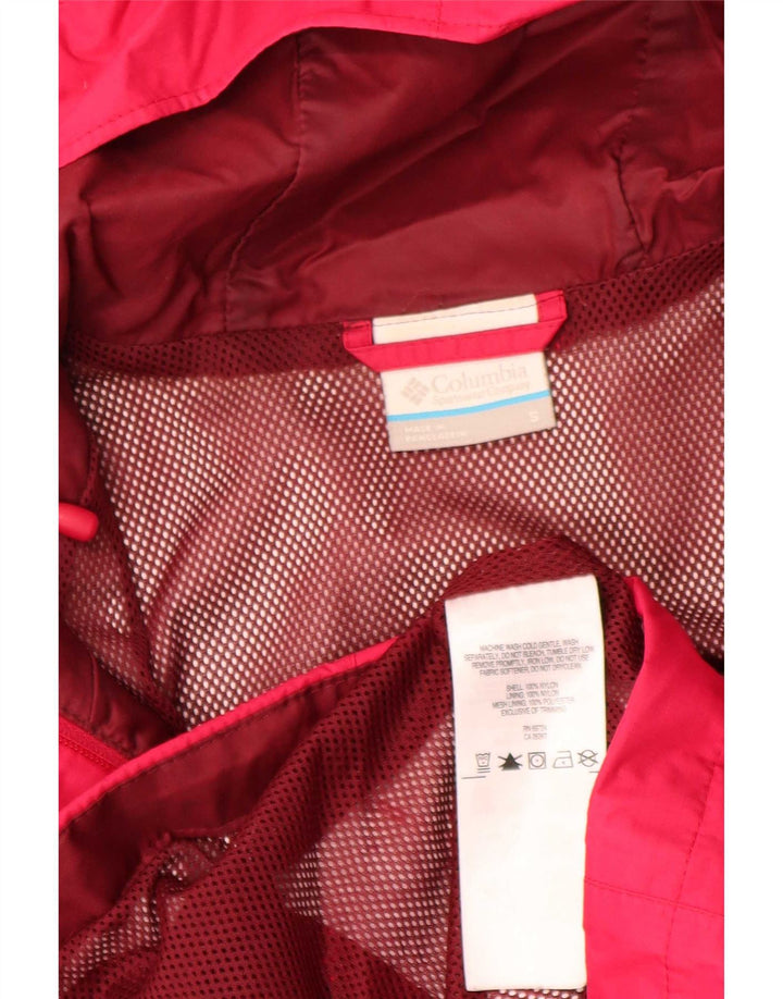 Damska kurtka przeciwdeszczowa z kapturem Columbia UK 10 Small Pink Nylon