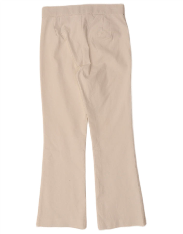 ZARA Womens Bootcut Casual Trousers Small W26 L25 White Cotton