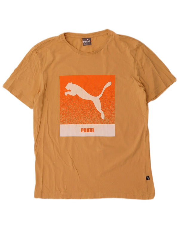 Męski T-shirt z grafiką Puma, średni żółty