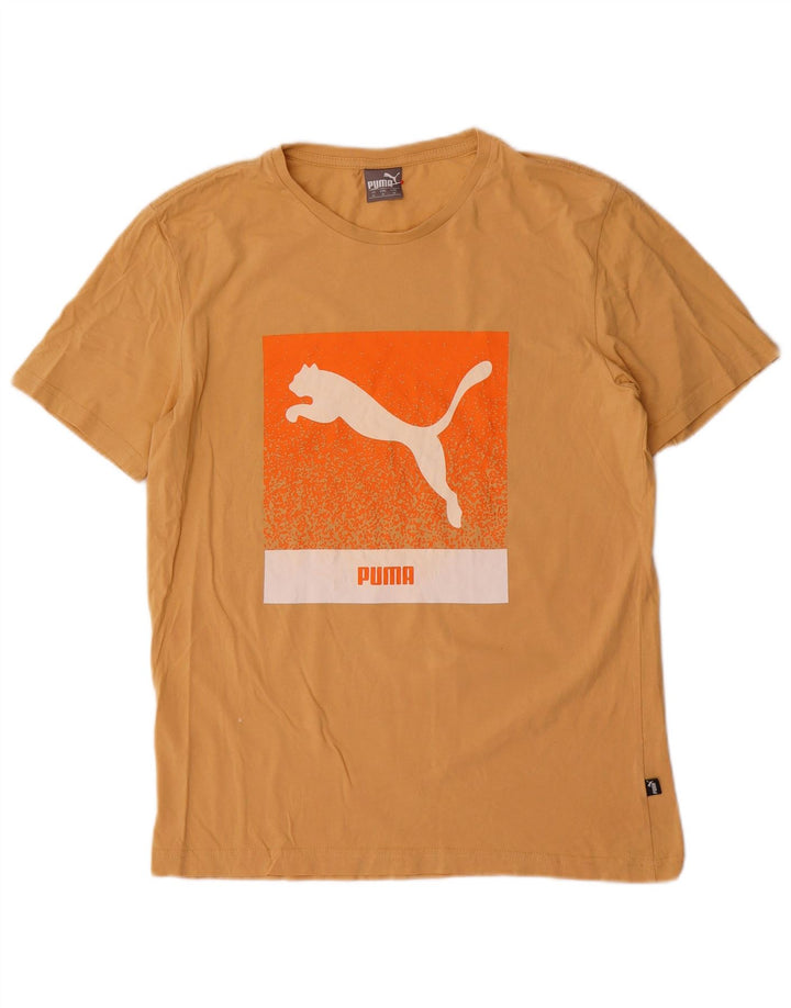 Męski T-shirt z grafiką Puma, średni żółty