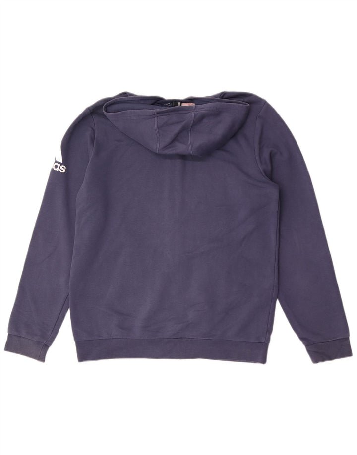 Adidas Męski sweter z kapturem i zamkiem błyskawicznym, mały, niebieski