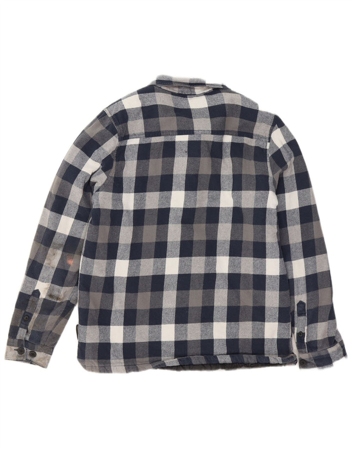 FRENCH CONNECTION Mens Lumberjack Flannel Shirt Medium Navy Blue Check