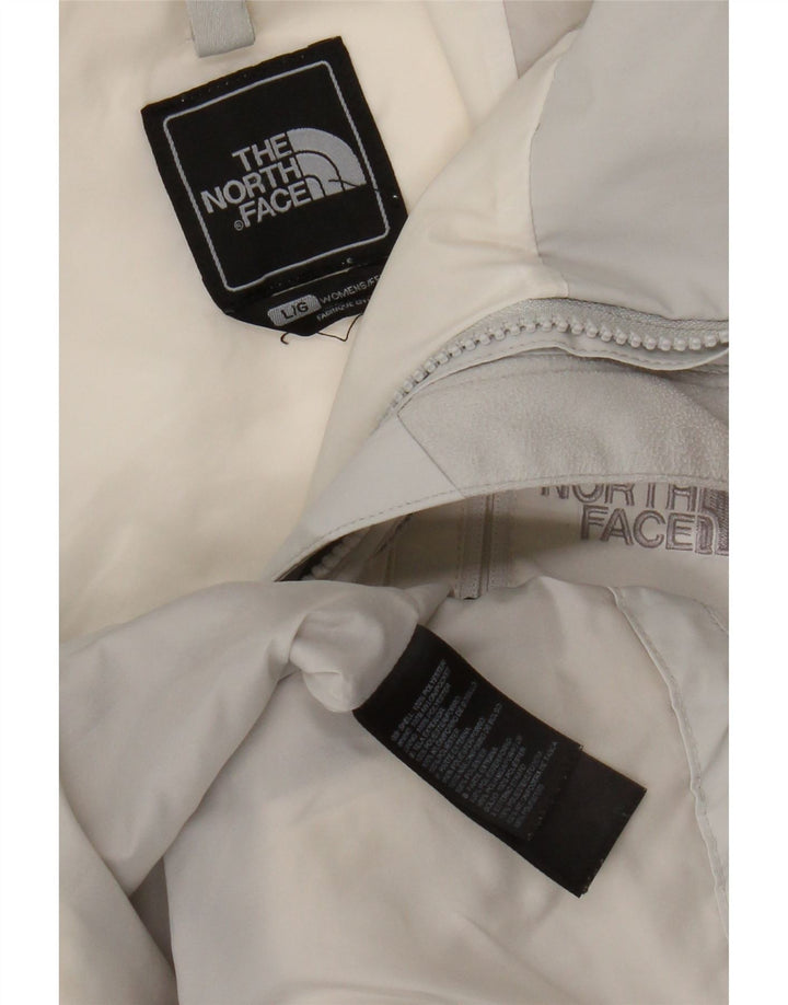 Damska kurtka przeciwdeszczowa The North Face UK 16, duża, biała, poliestrowa w bloki kolorów