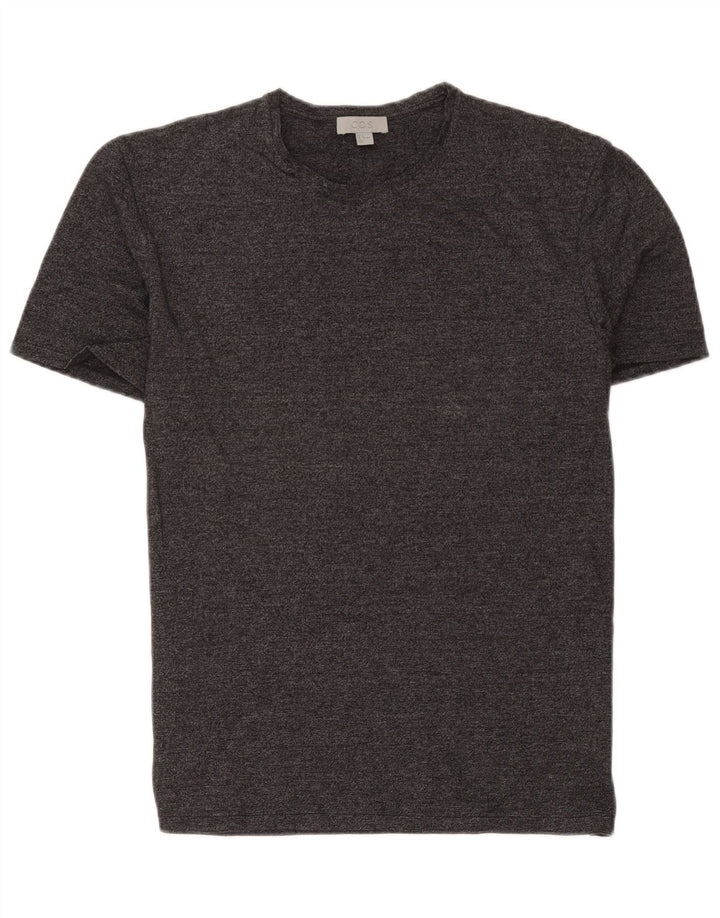 Cos Męski T-shirt Top Średniej Szarej Bawełny Nakrapianej