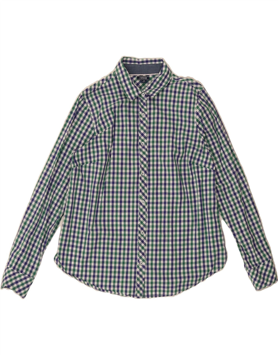 IZOD Womens Shirt UK 16 Large Green Check Cotton Vintage Izod and Second-Hand Izod from Messina Hembry 