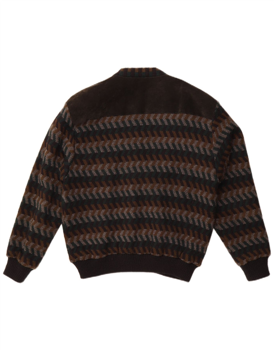 WESTBURY Męski sweter rozpinany EU 48/50 Średni brązowy akryl Chevron