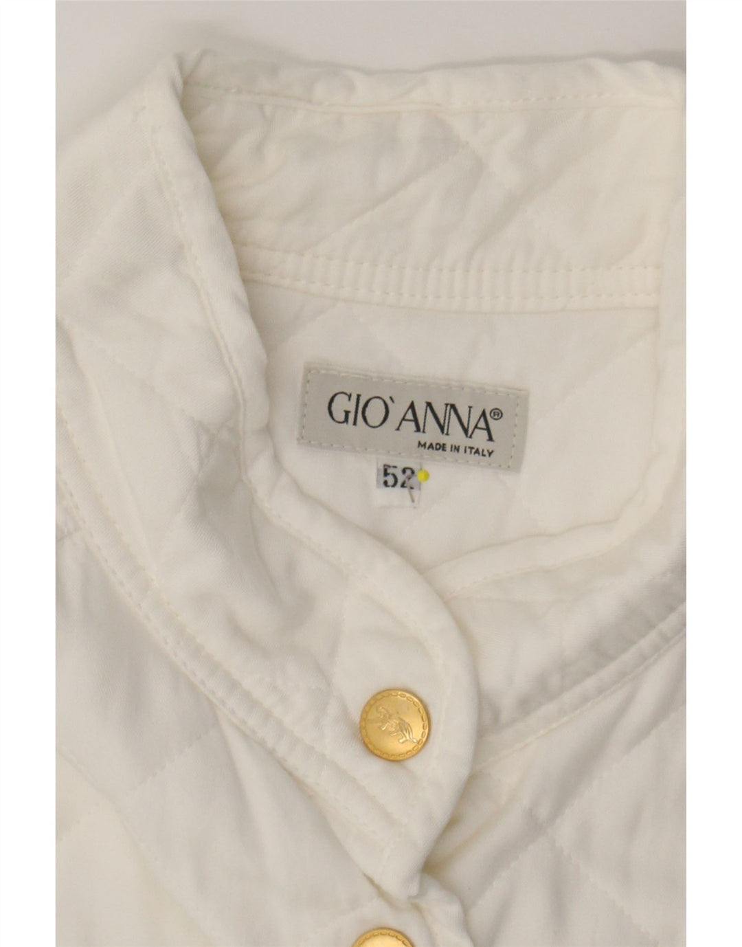 VINTAGE Womens Quilted Gilet IT 52 2XL White Tencel Vintage Vintage and Second-Hand Vintage from Messina Hembry 