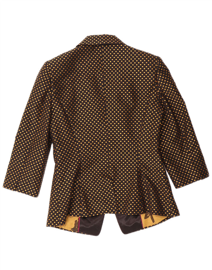 TED BAKER Damska marynarka z rękawem 3/4, rozmiar 2, mała, czarna w kropki