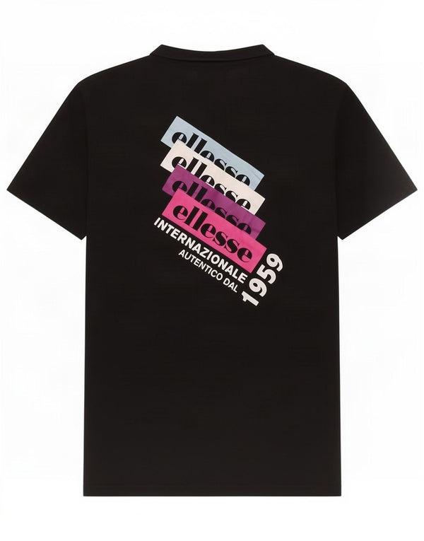 Męski T-shirt z grafiką Ellesse, mały, czarny, bawełniany