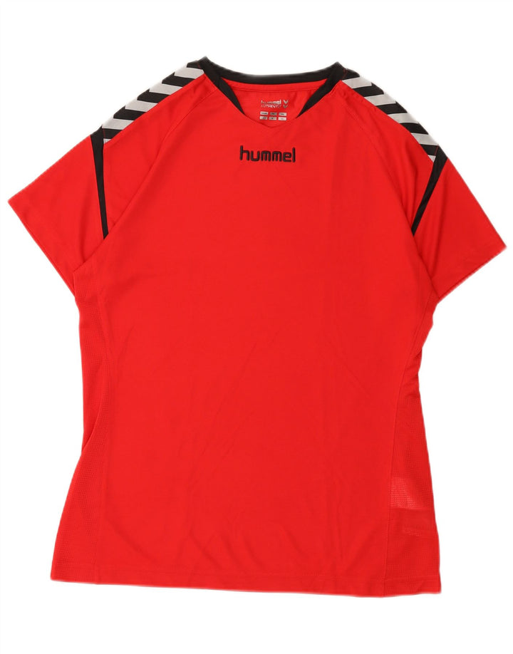 Męski T-shirt z grafiką Hummel, duży, czerwony poliester