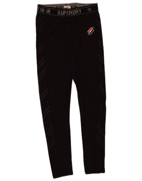 Damskie legginsy Superdry Graphic UK 16, duże, czarne, poliamidowe