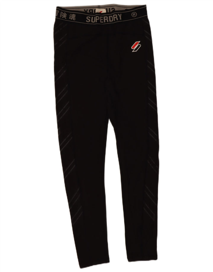 Damskie legginsy Superdry Graphic UK 16, duże, czarne, poliamidowe