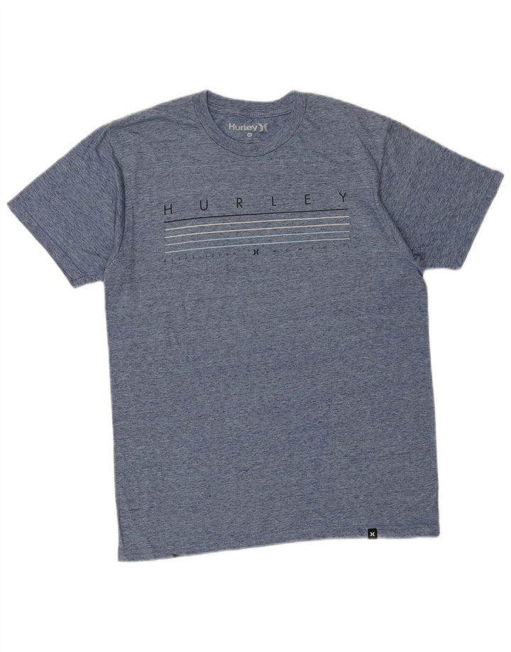 Męski T-shirt z grafiką Hurley, średni, granatowy, nakrapiany