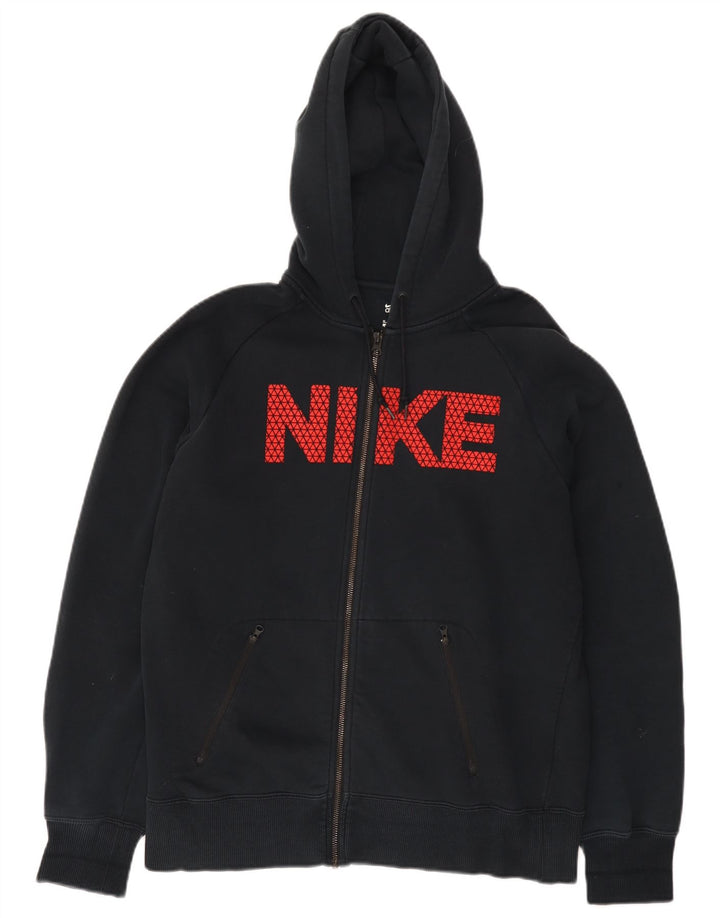 Męski sweter z kapturem i zamkiem błyskawicznym Nike, średni czarny, bawełniany